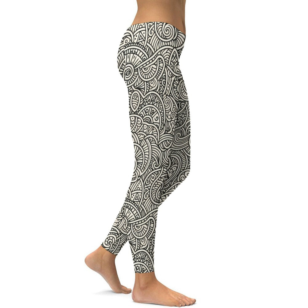 Soft Ladies Pattern Good Looking Tight Yoga Pants (P188)