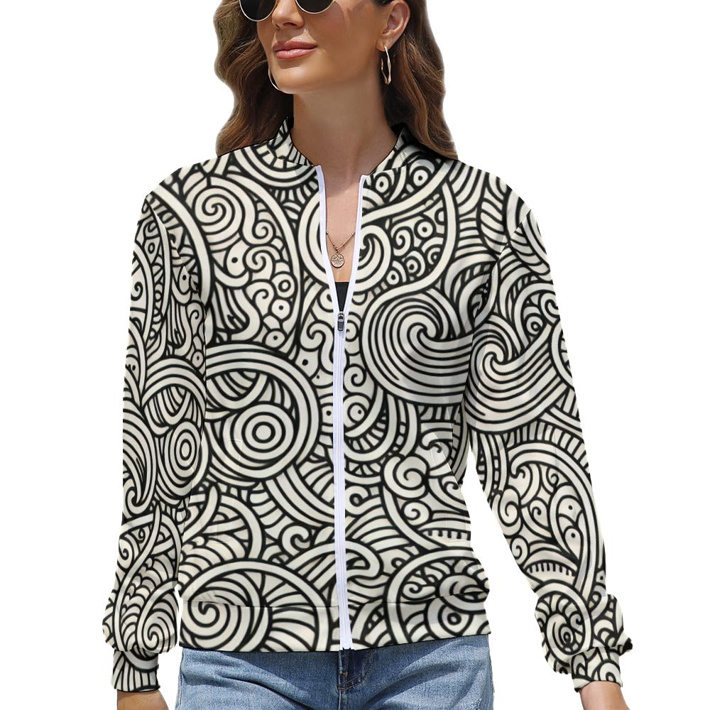 Langärmlige Reißverschlussjacke für Damen (P188)
