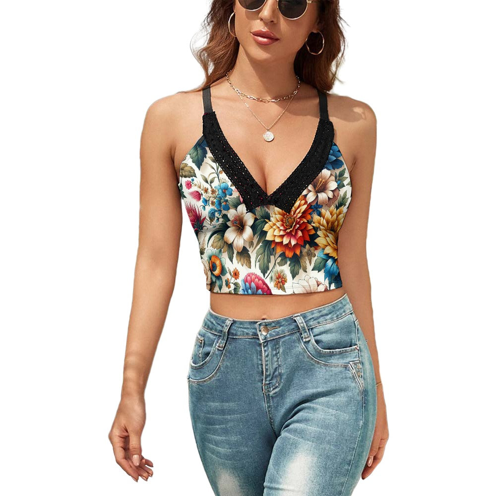Damen-Camisole-Top mit V-Ausschnitt und schmaler Passform (C95)