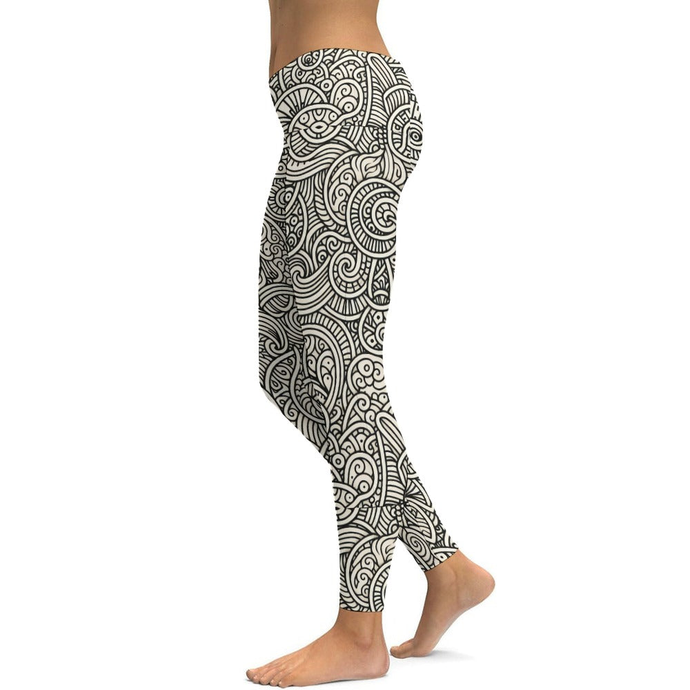Soft Ladies Pattern Good Looking Tight Yoga Pants (P188)