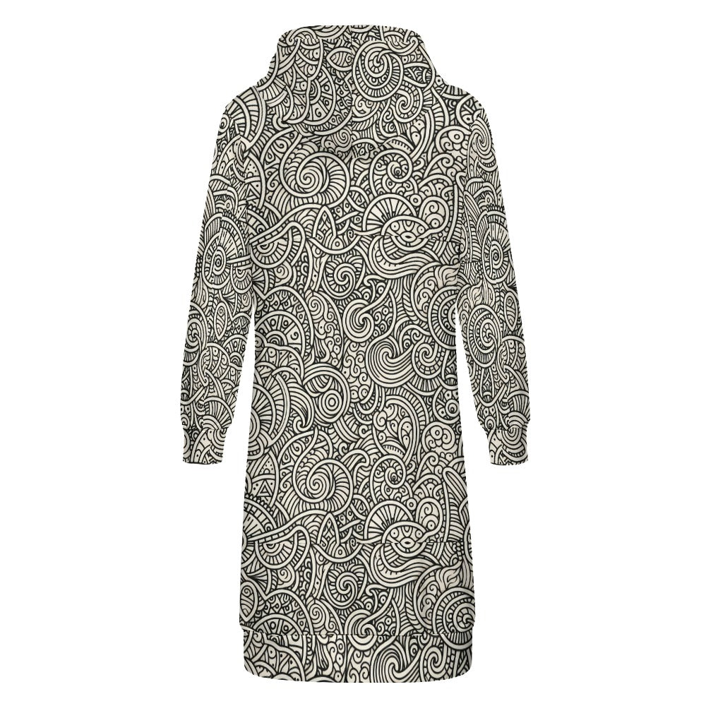 Langer Damen-Hoodie mit Volldruck (P188)