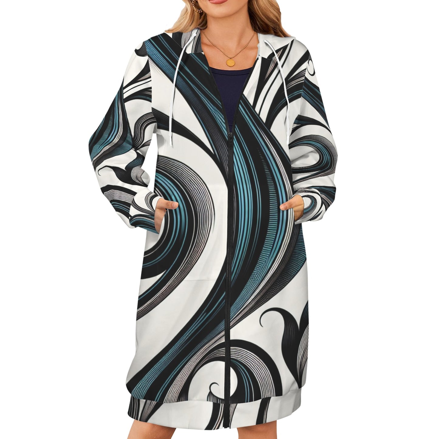 Women's Long Hooded Coat (P292)