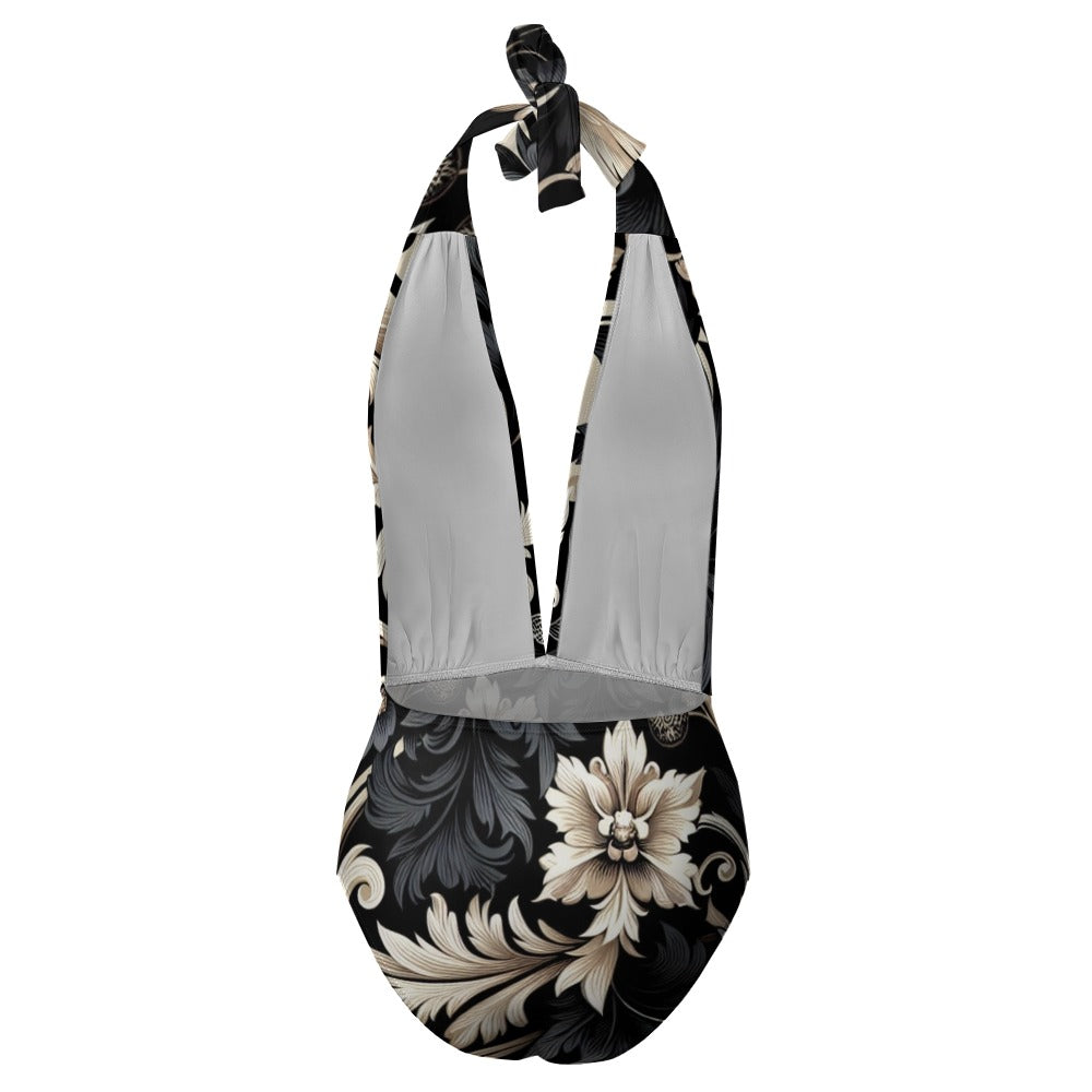Damen Neckholder Einteiler Bikini Badeanzug (P284)