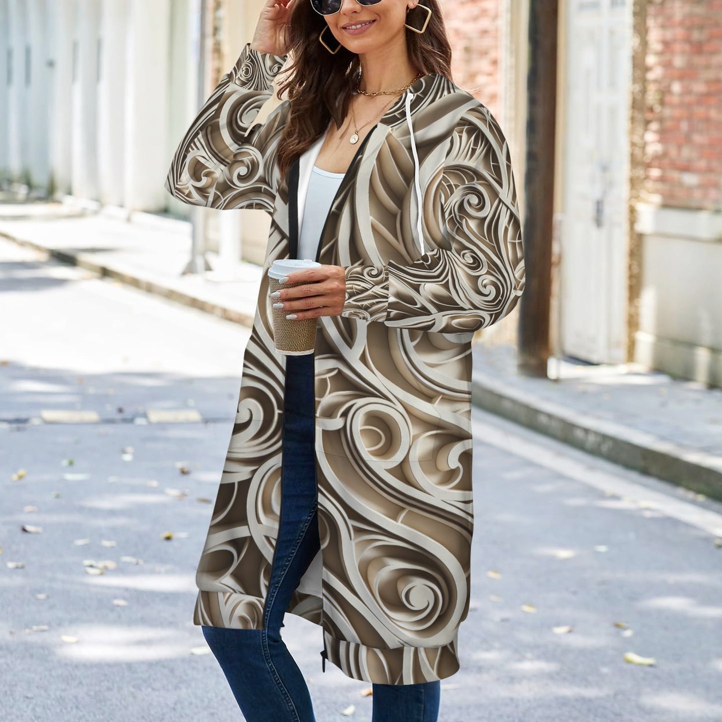 Women's Long Hooded Coat (P190)