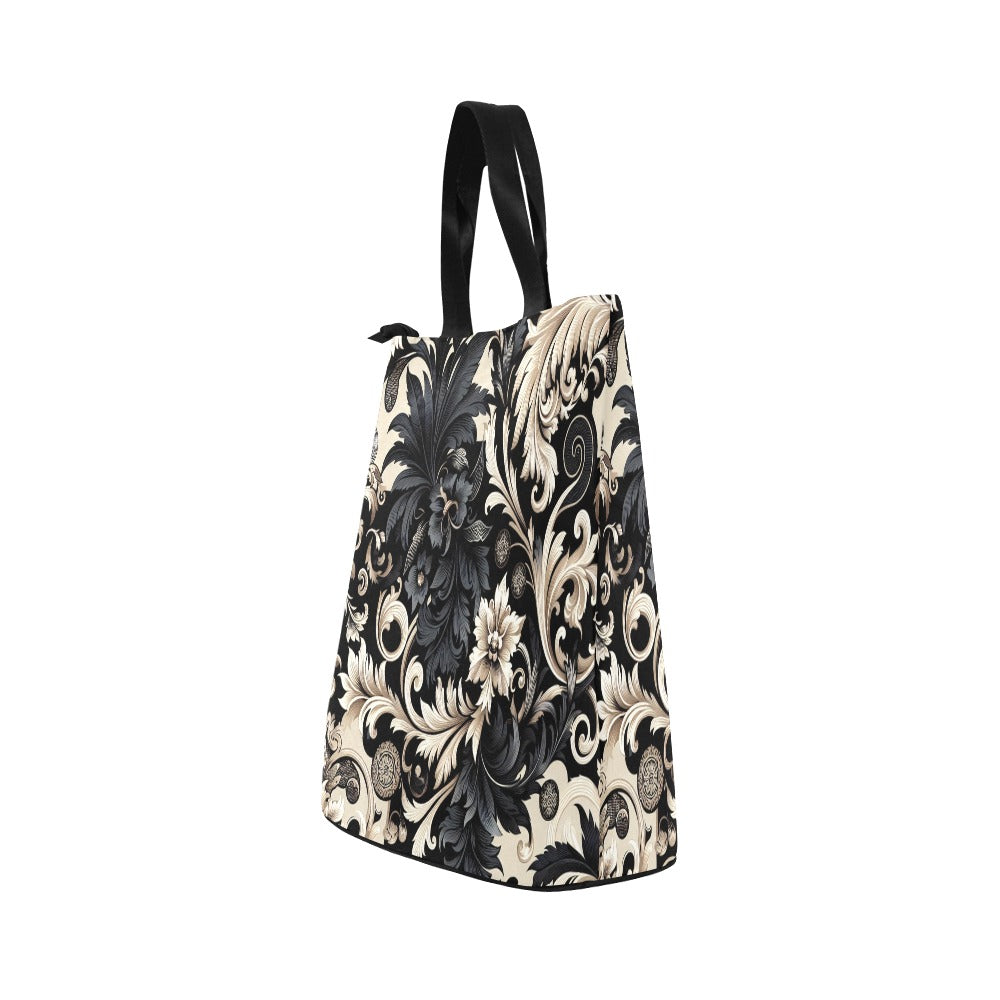 Nylon-Zylinder-Lunchtasche (Schwarz) (P284)