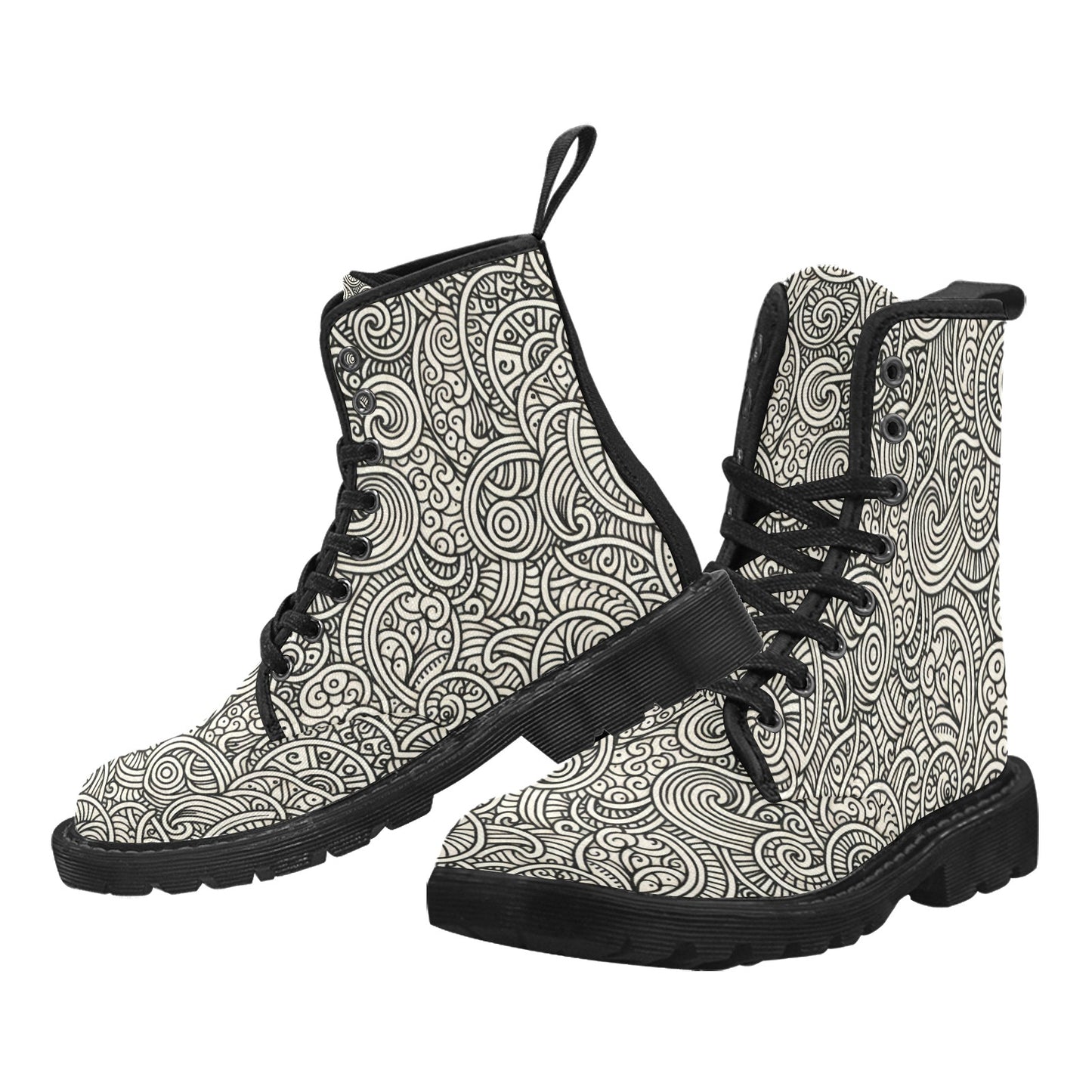 Damen-Schnürstiefel aus Segeltuch (P188)