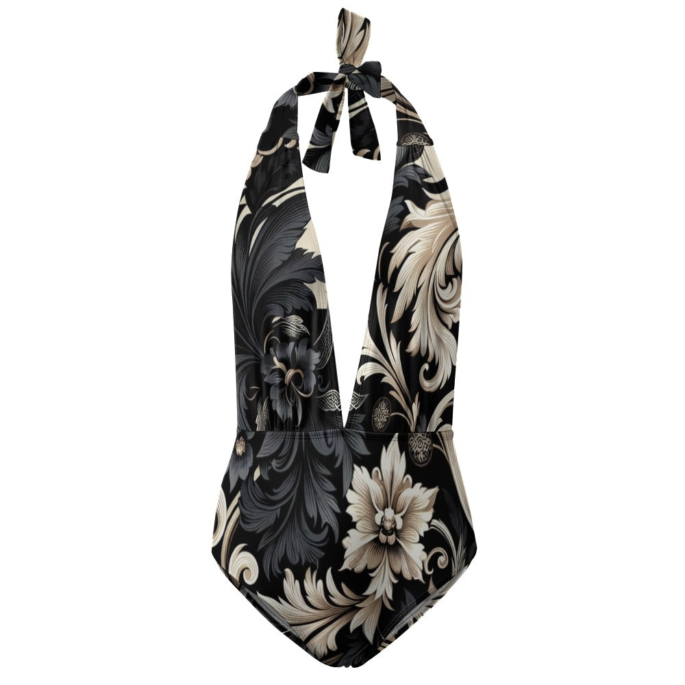Damen Neckholder Einteiler Bikini Badeanzug (P284)