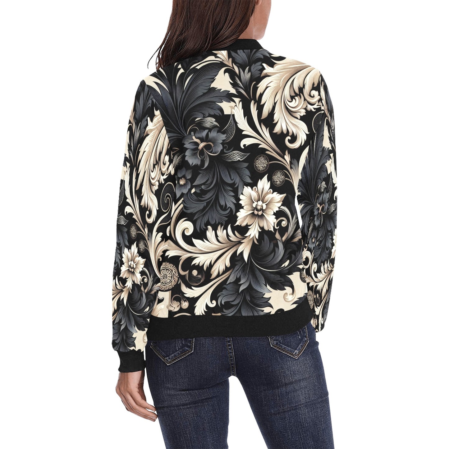 Women's All Over Print Bomber Jacket (P284)