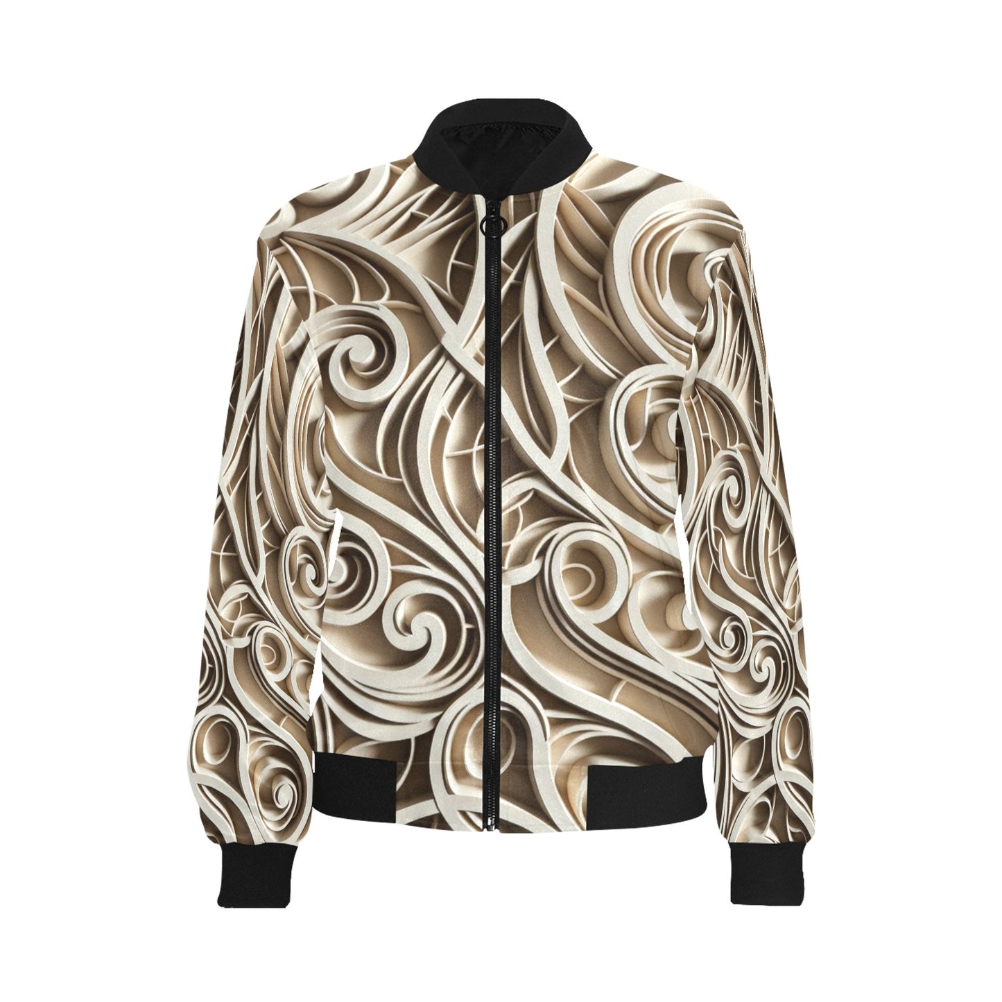 Women's All Over Print Bomber Jacket (P190)