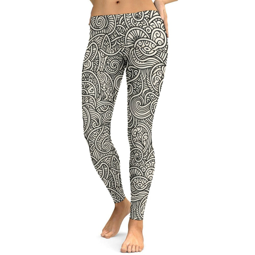 Soft Ladies Pattern Good Looking Tight Yoga Pants (P188)