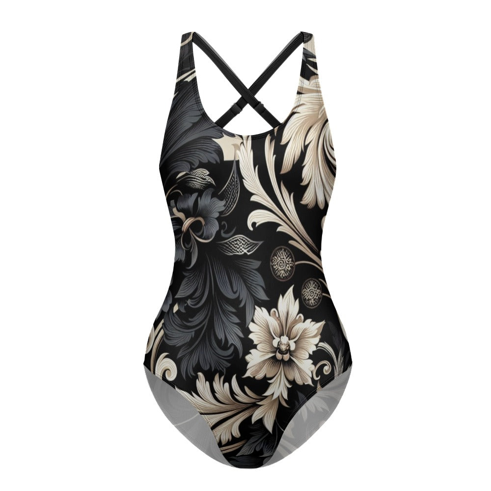 Einteiliger Badeanzug mit Blumenmuster für Damen (P284)
