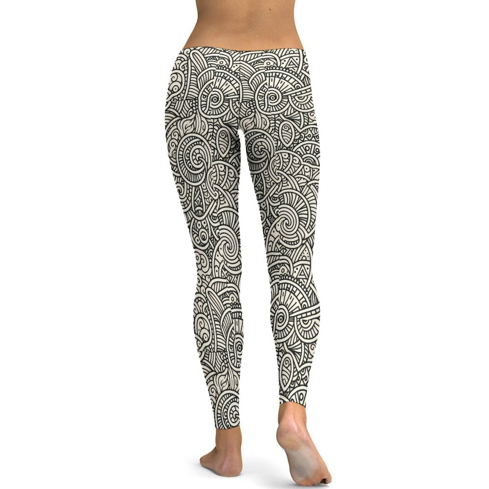 Soft Ladies Pattern Good Looking Tight Yoga Pants (P188)
