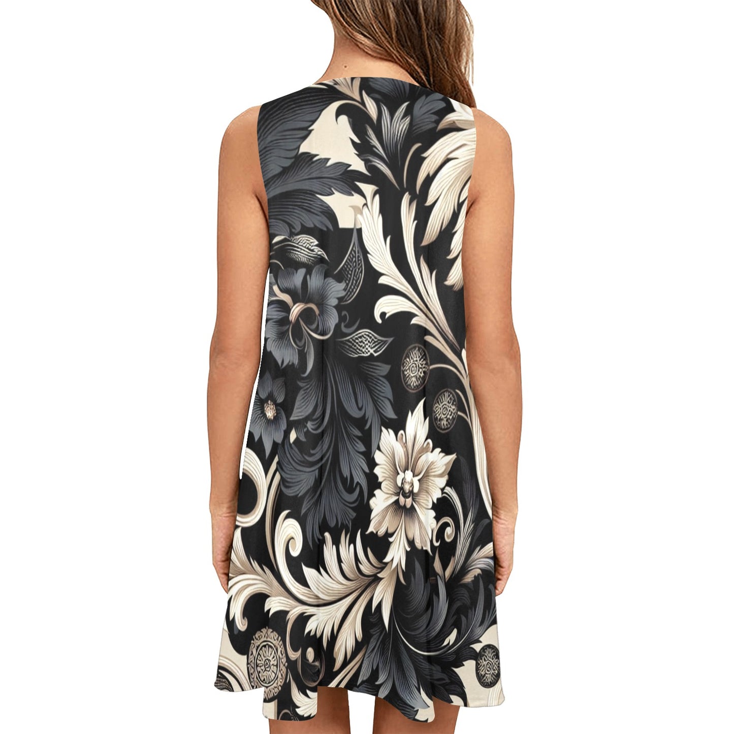 Ärmelloses A-Linien-Kleid mit Taschen für Damen (P284)
