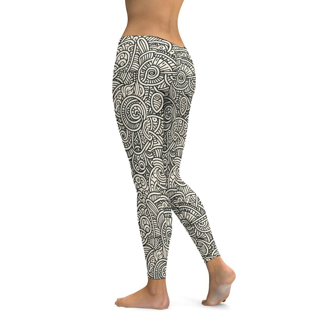 Soft Ladies Pattern Good Looking Tight Yoga Pants (P188)