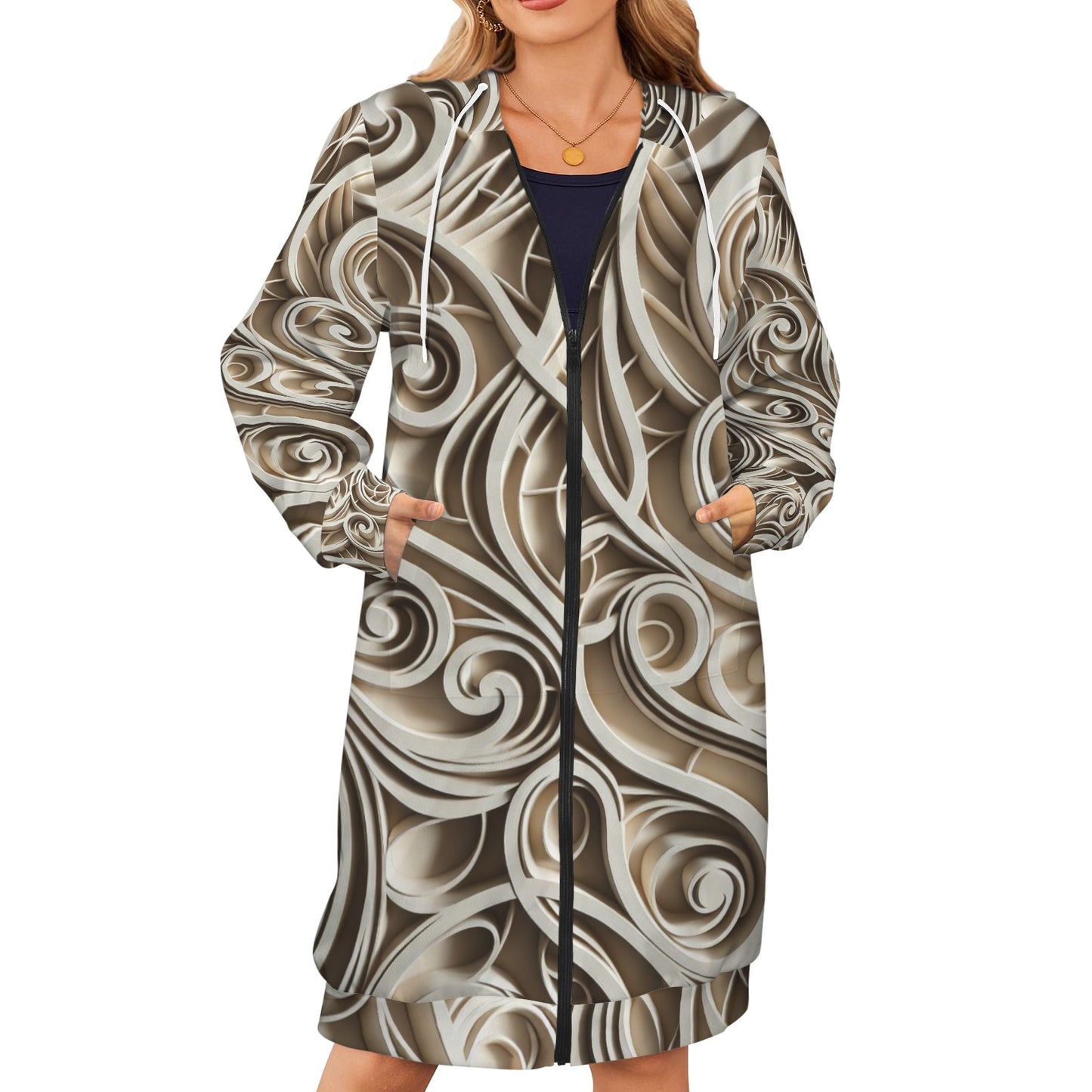 Women's Long Hooded Coat (P190)