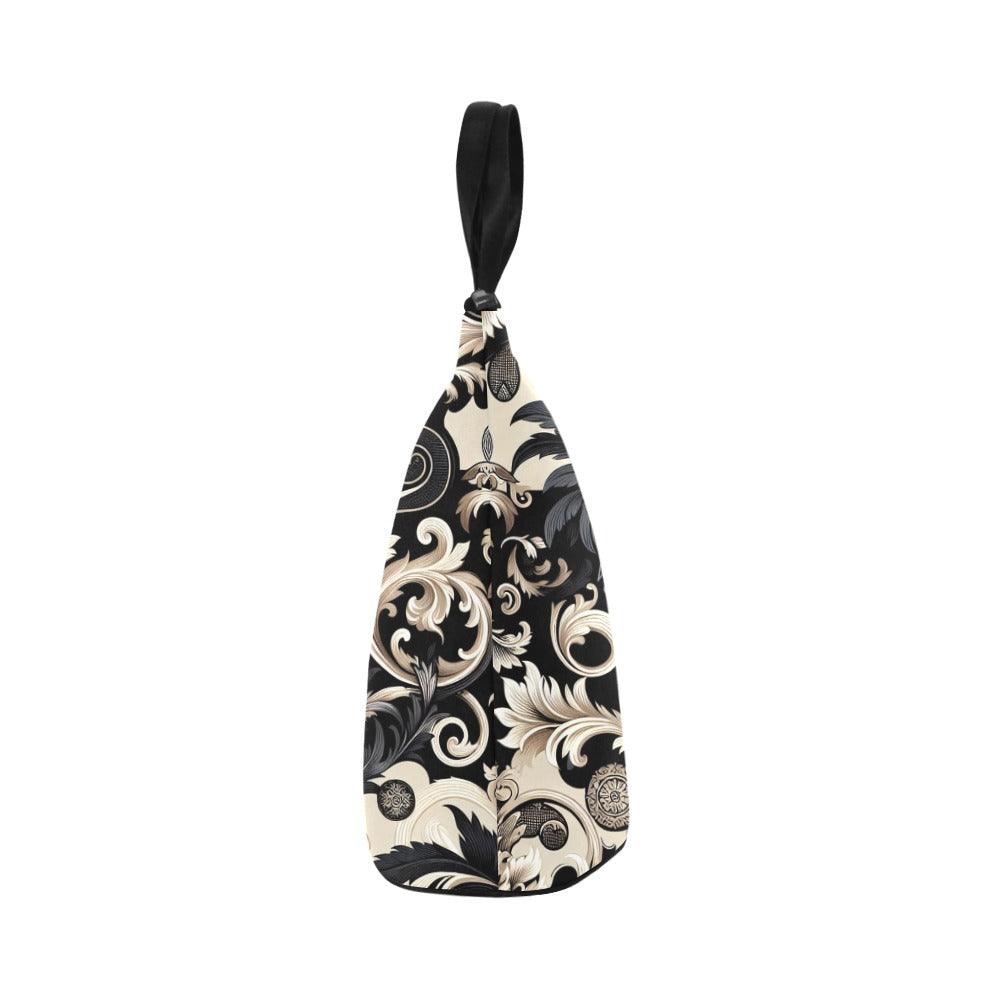 Nylon-Zylinder-Lunchtasche (Schwarz) (P284)