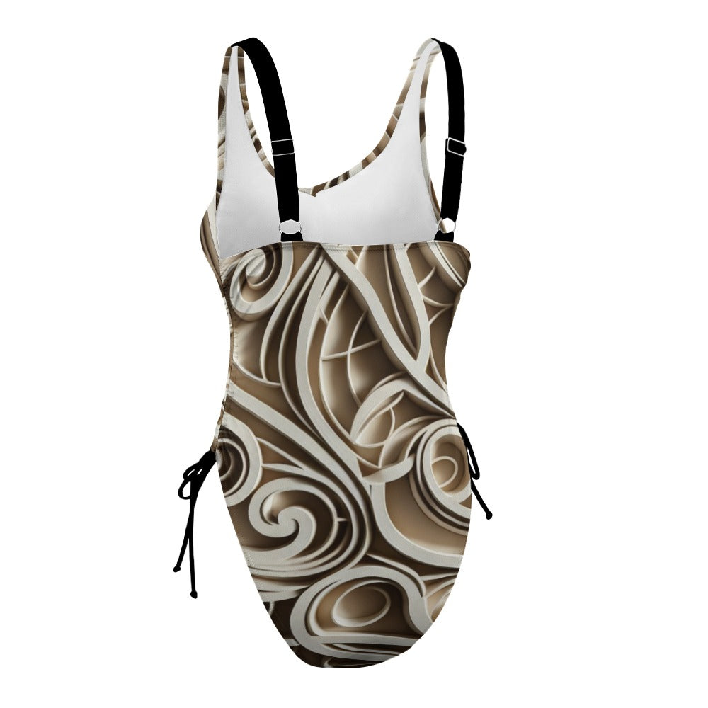 Ladies Polka Dot One Piece Swimsuit (P190)