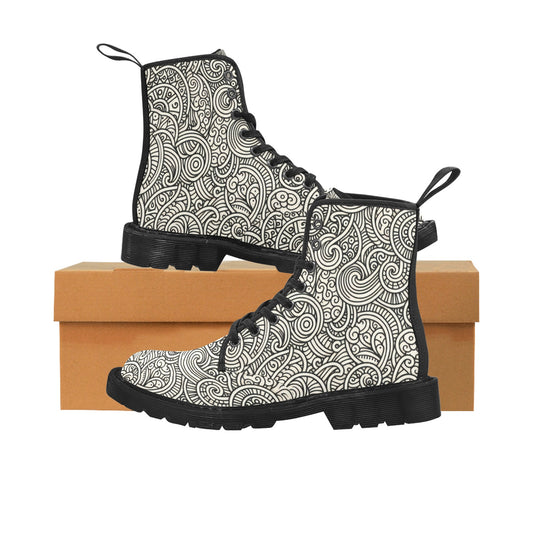 Damen-Schnürstiefel aus Segeltuch (P188)