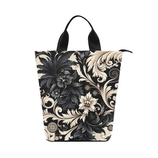 Nylon-Zylinder-Lunchtasche (Schwarz) (P284)