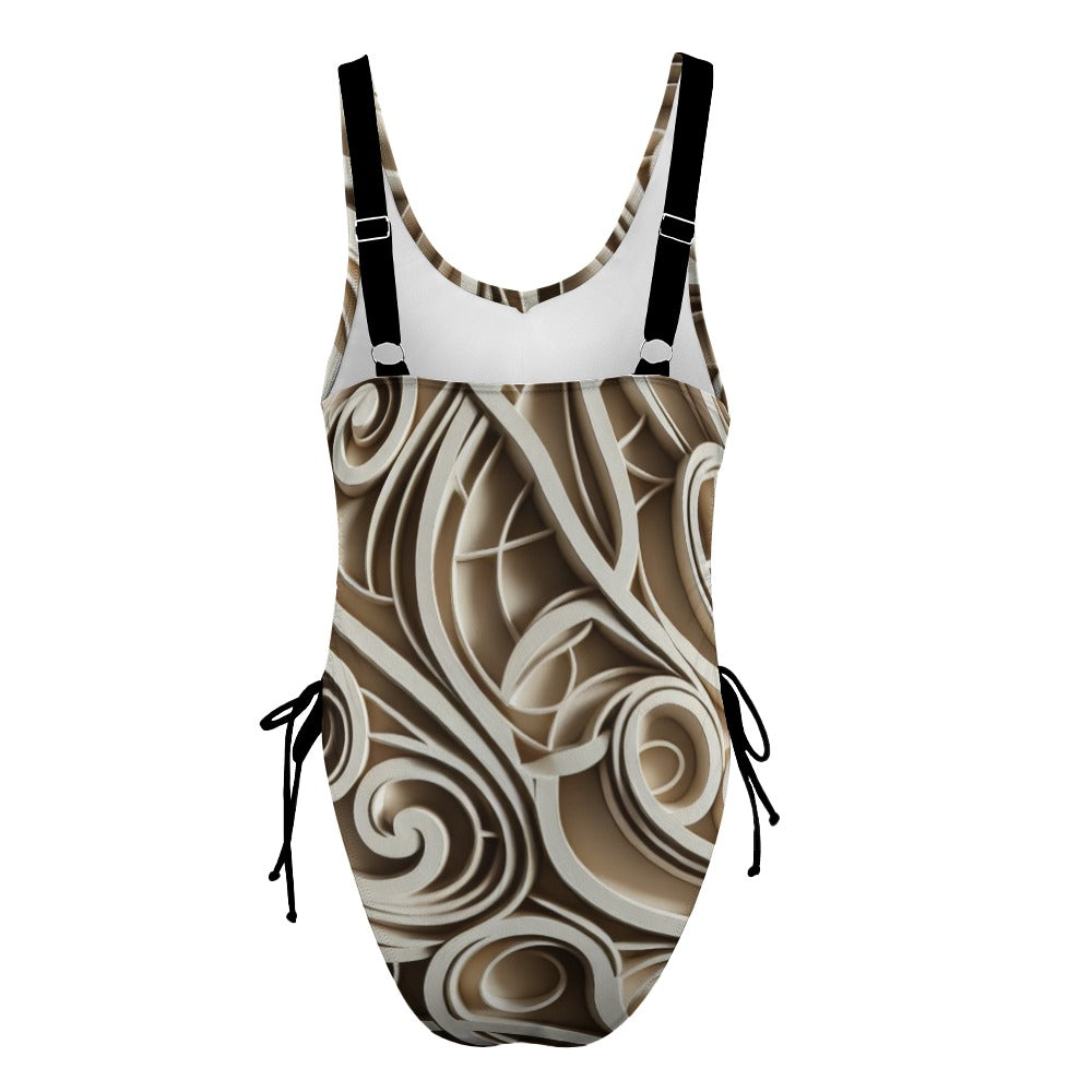 Ladies Polka Dot One Piece Swimsuit (P190)