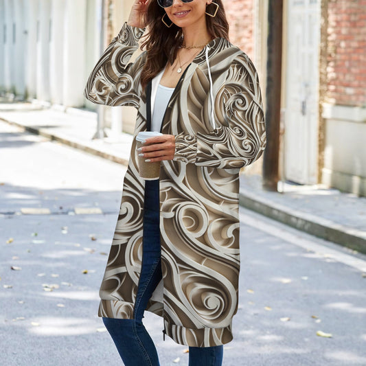 Women's Long Hooded Coat (P190)
