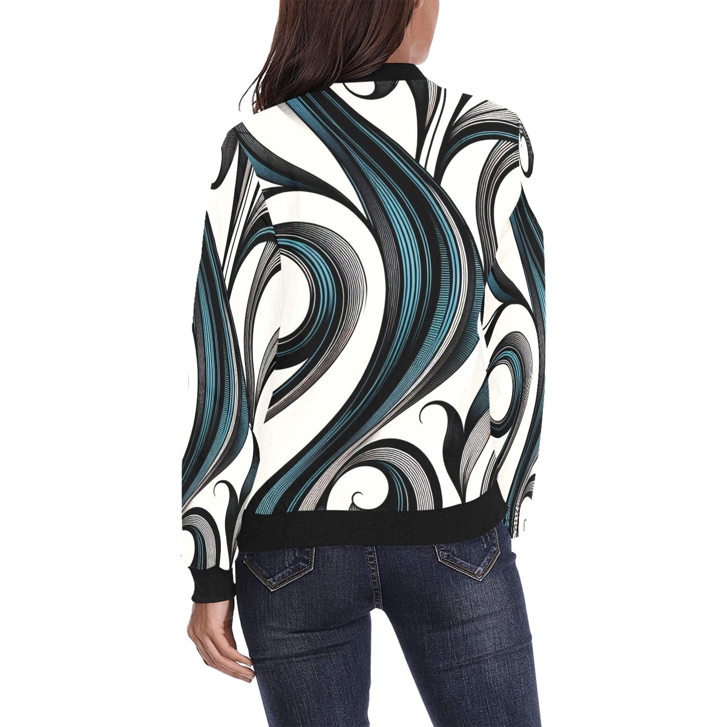 Women's All Over Print Bomber Jacket (P292)
