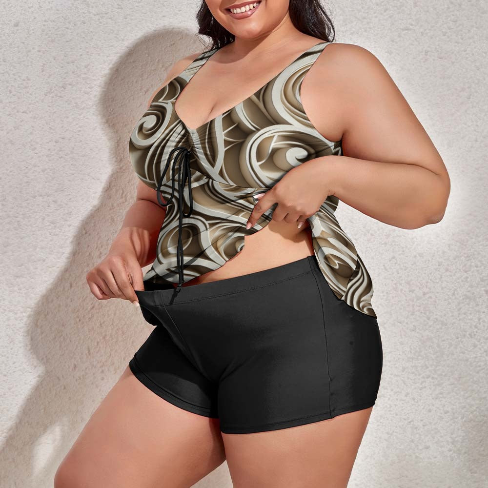 Women's split swimsuit fat model (P190)