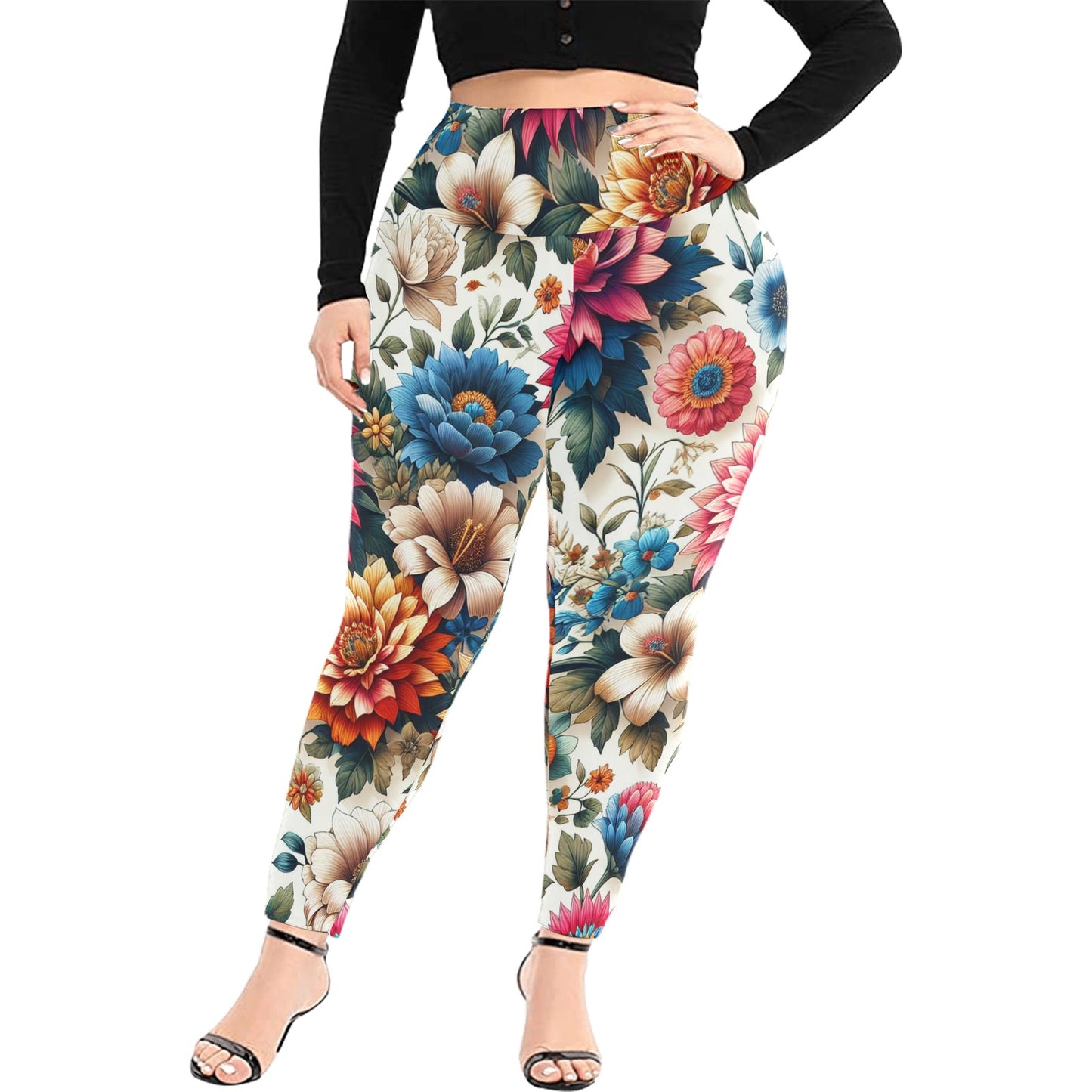 Women's High Waist Leggings (Plus Size) (C95)