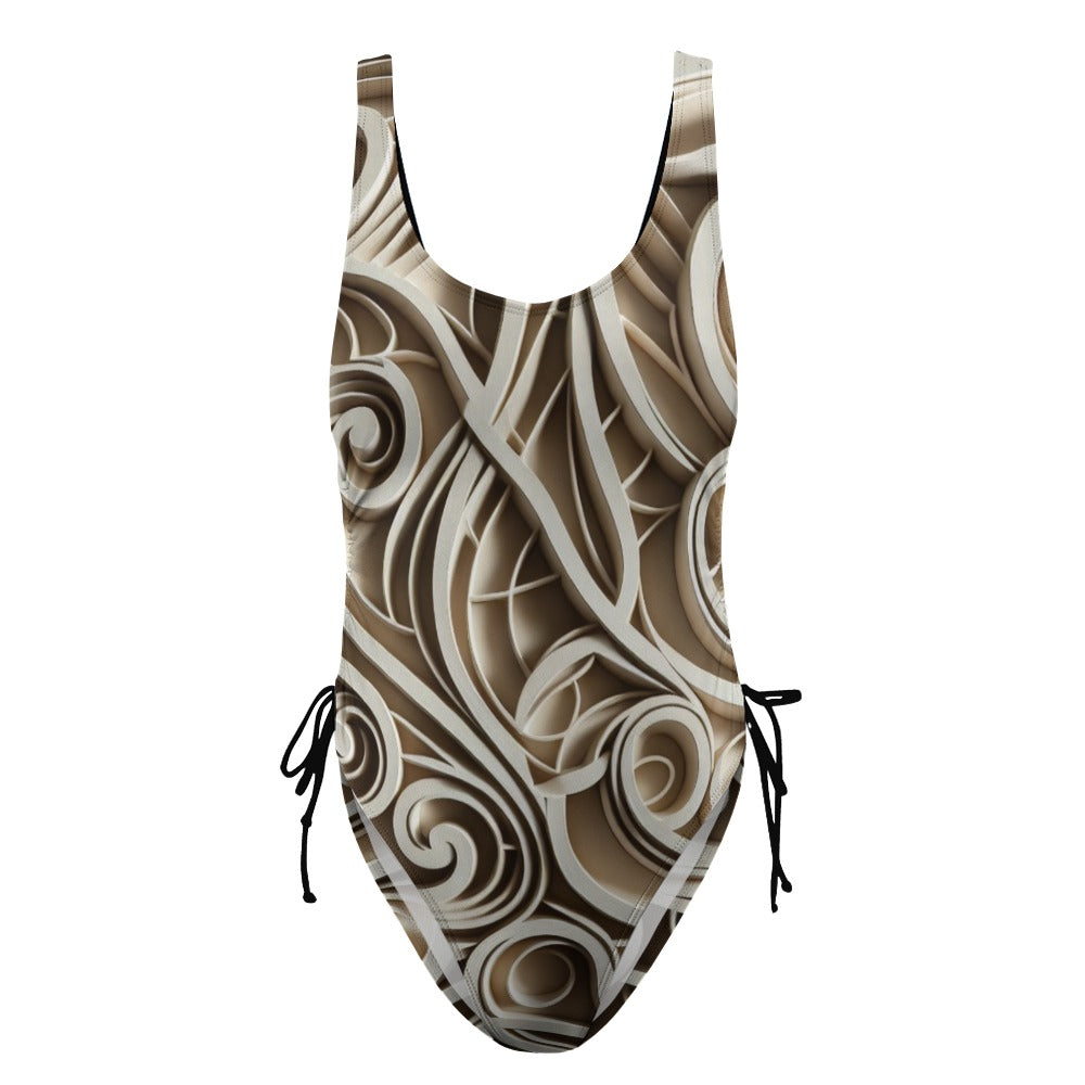 Ladies Polka Dot One Piece Swimsuit (P190)