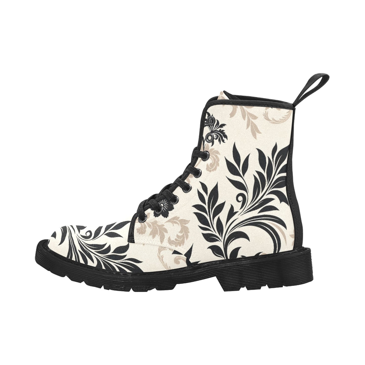 Women's Lace Up Canvas Boots (P290) WHITE