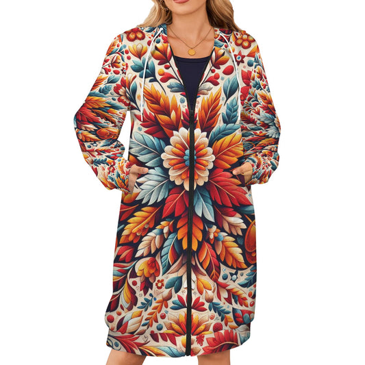 Women's Long Hooded Coat (C93)