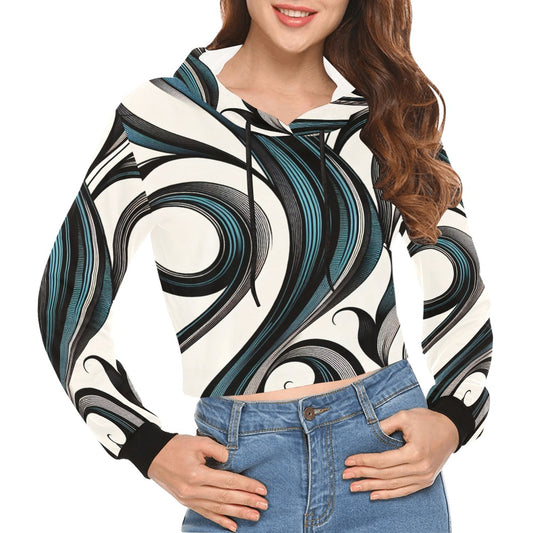 Women's All Over Print Cropped Hoodie (P292)