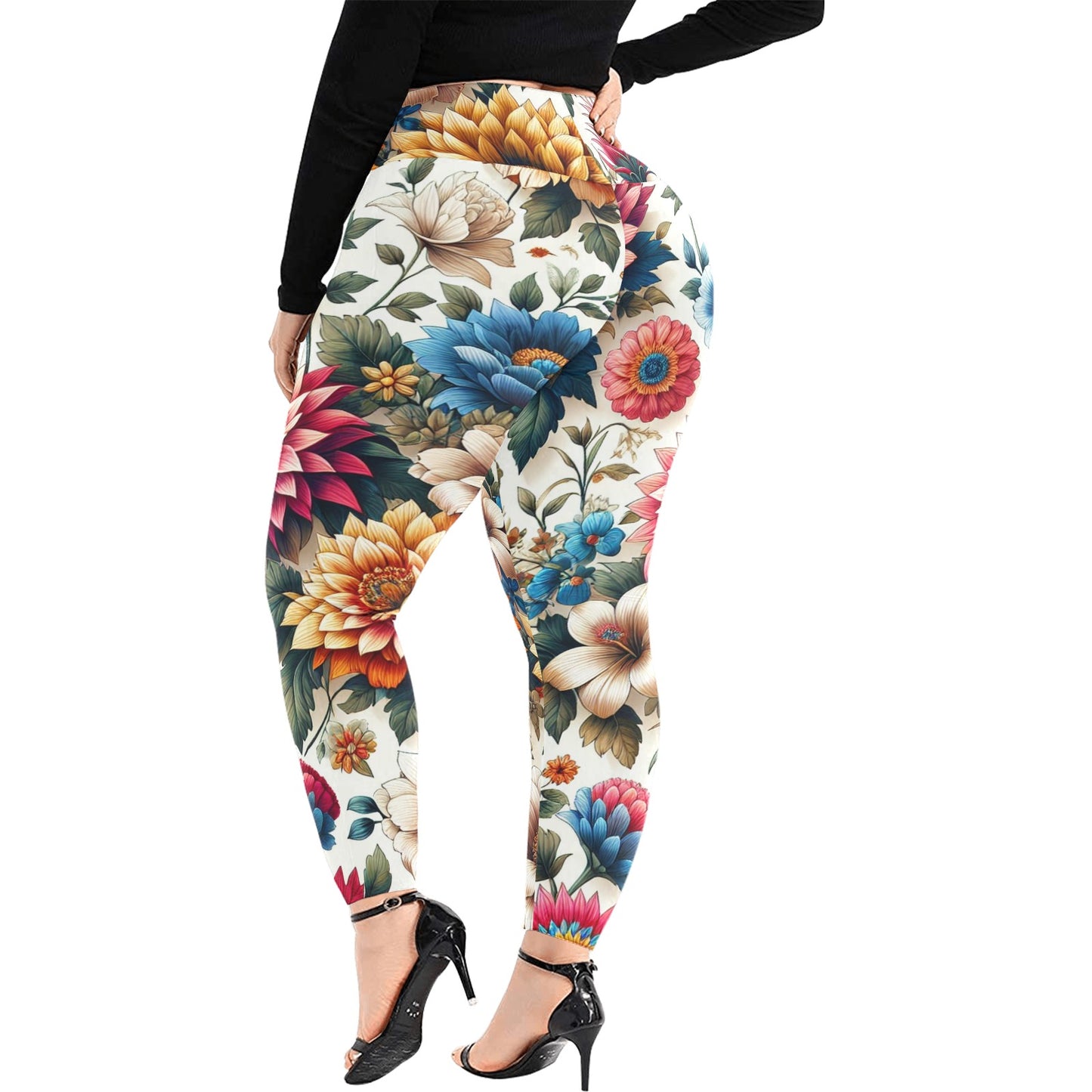 Women's High Waist Leggings (Plus Size) (C95)