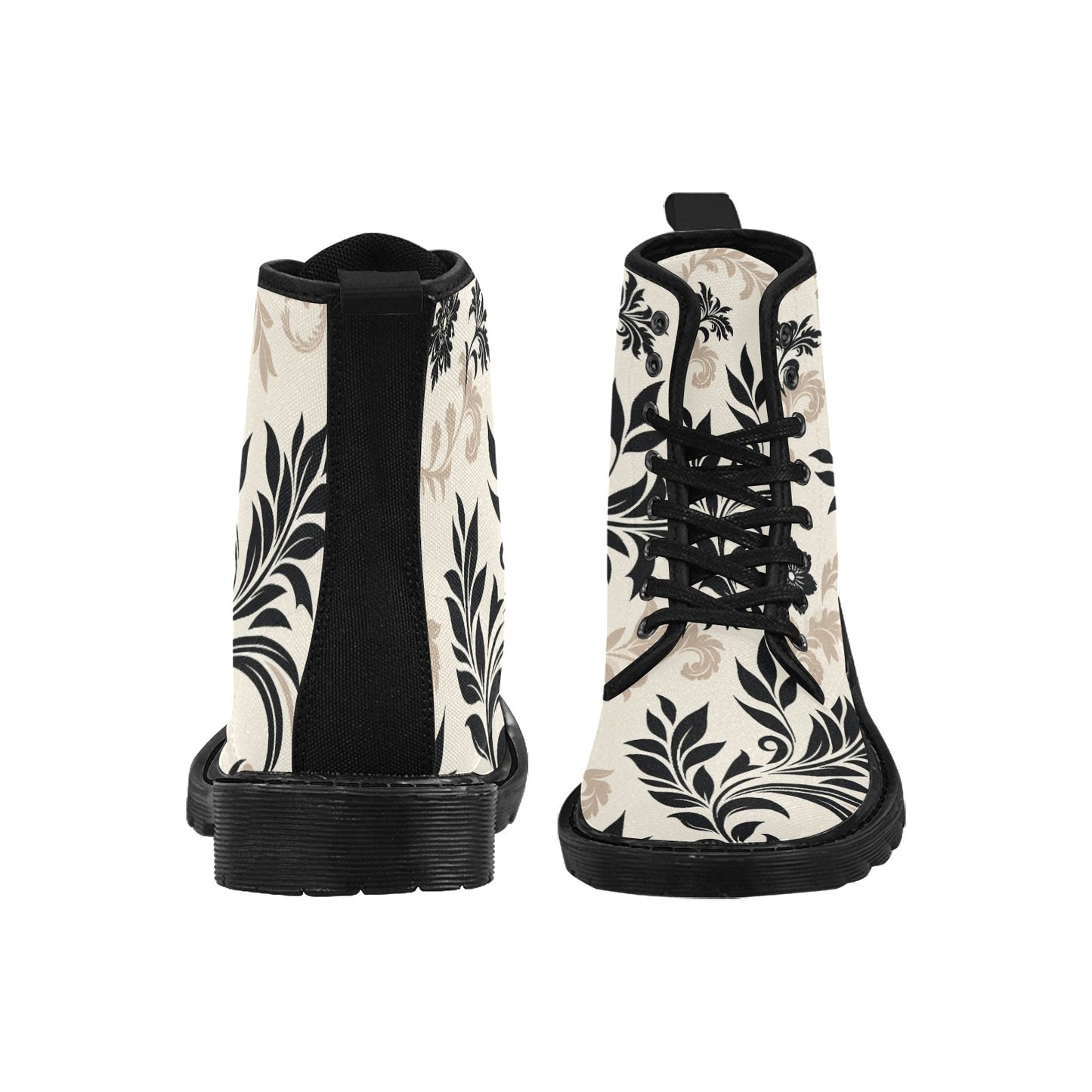 Women's Lace Up Canvas Boots (P290) WHITE