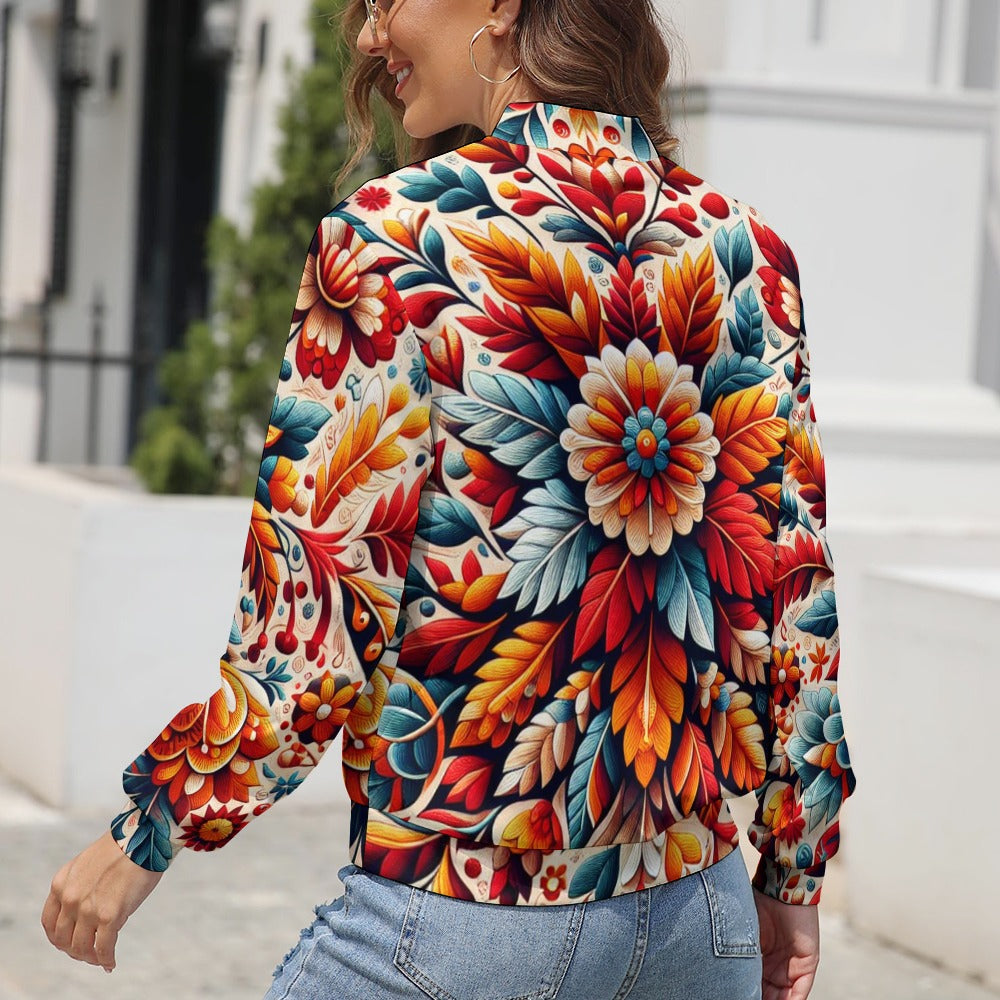 Women's Long Sleeve Zipper Jacket (C93)