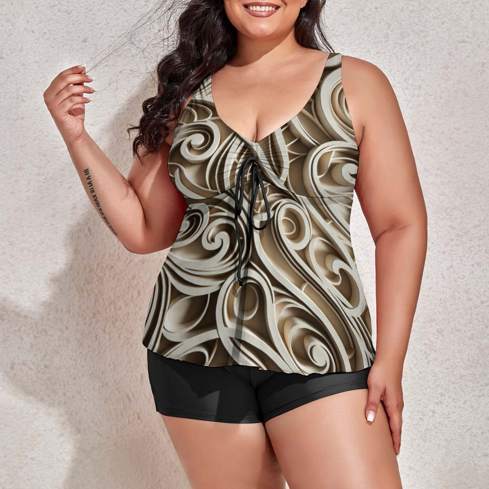 Women's split swimsuit fat model (P190)