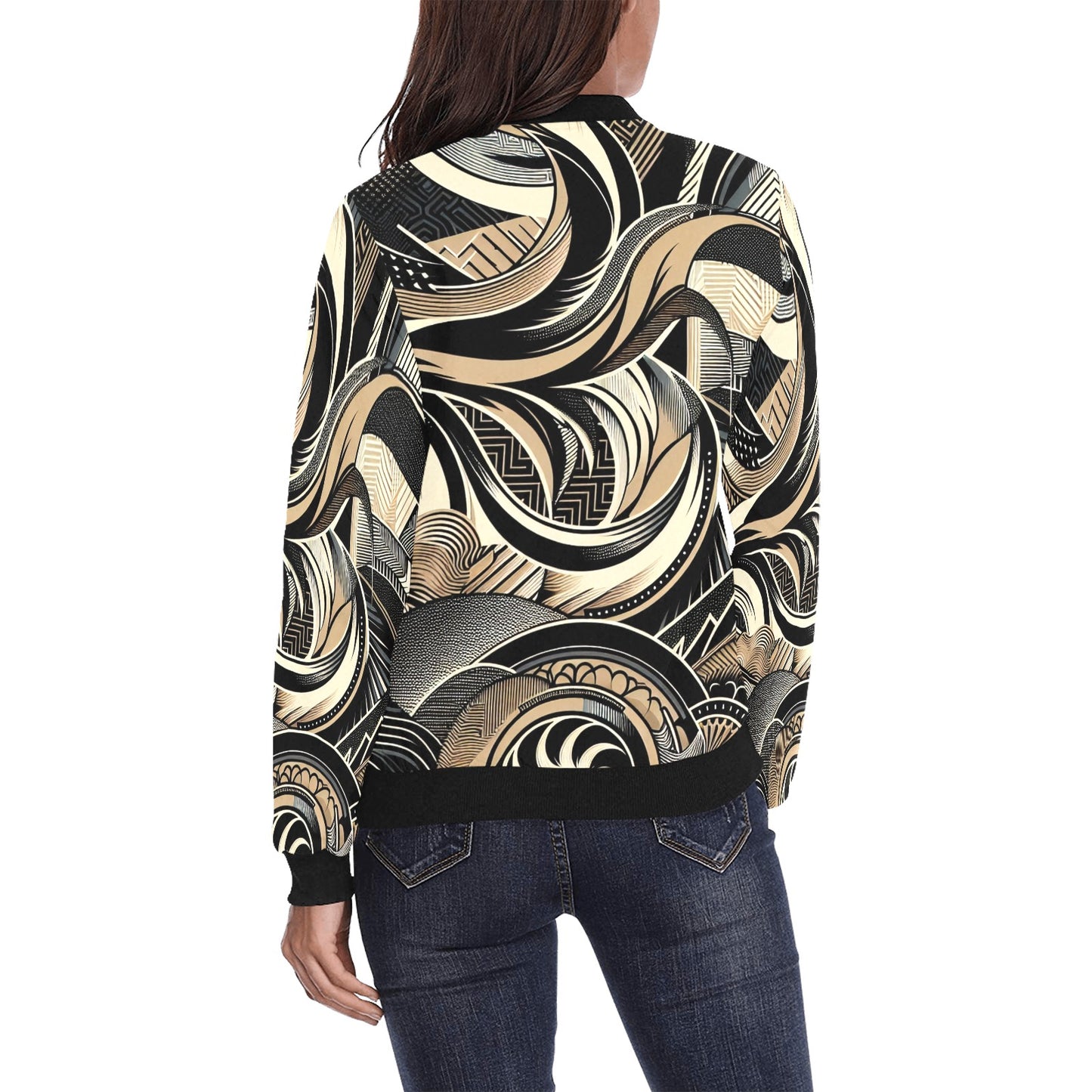 Women's All Over Print Bomber Jacket (P279)