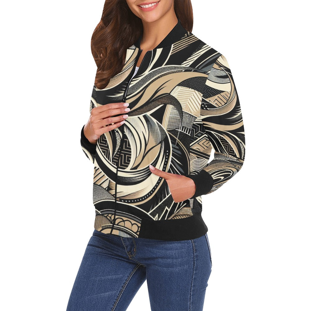 All Over Print Bomber Jacket for Women (P279)