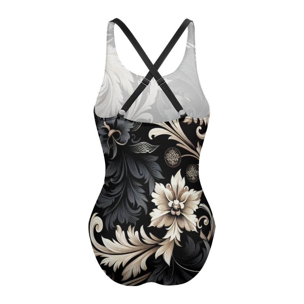 Einteiliger Badeanzug mit Blumenmuster für Damen (P284)