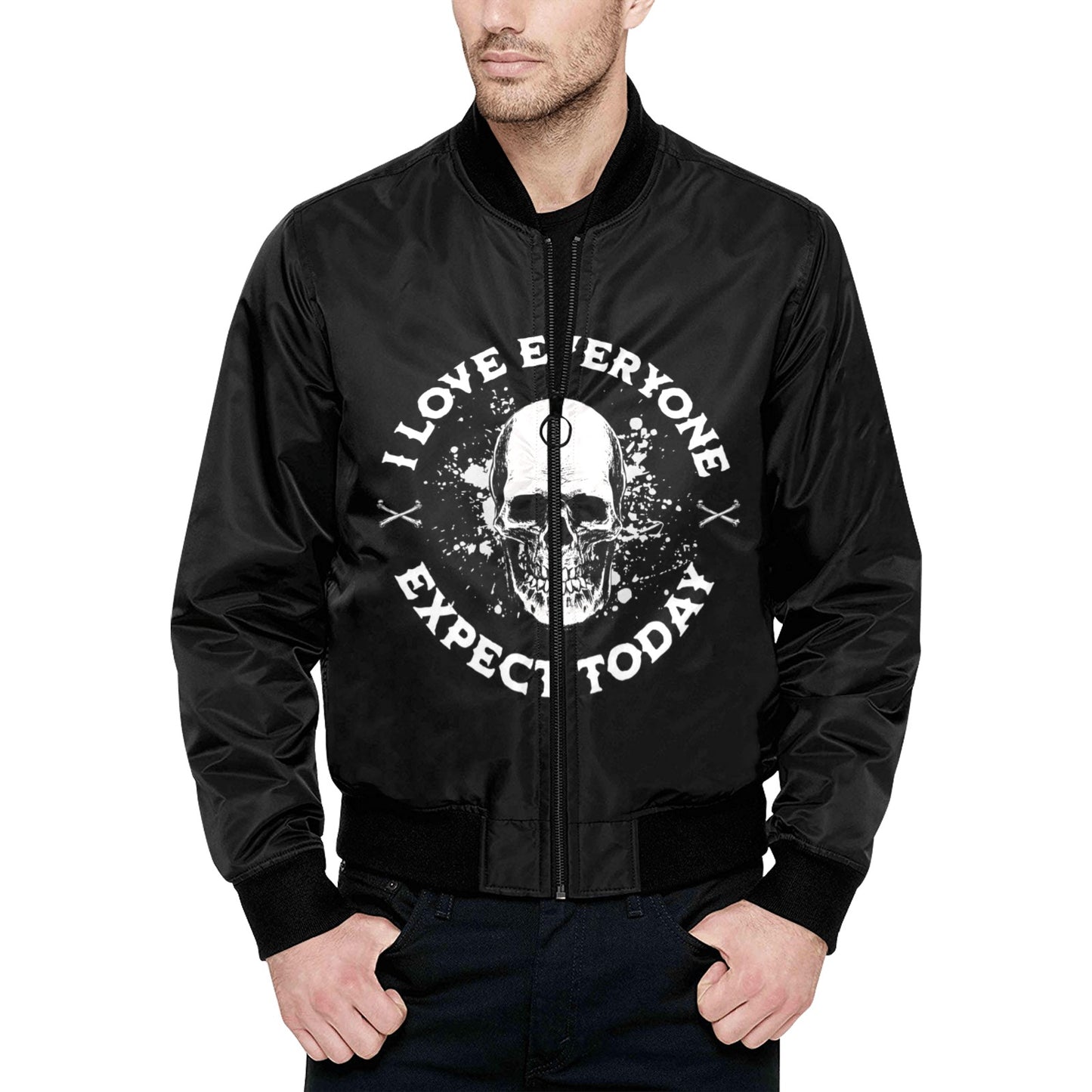 Men's All Over Print Quilted Bomber Jacket (F10)