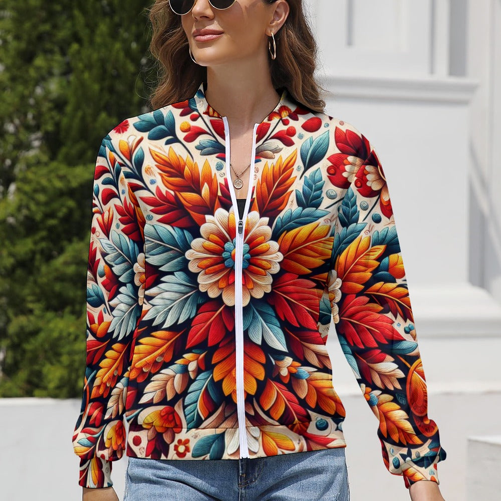 Women's Long Sleeve Zipper Jacket (C93)
