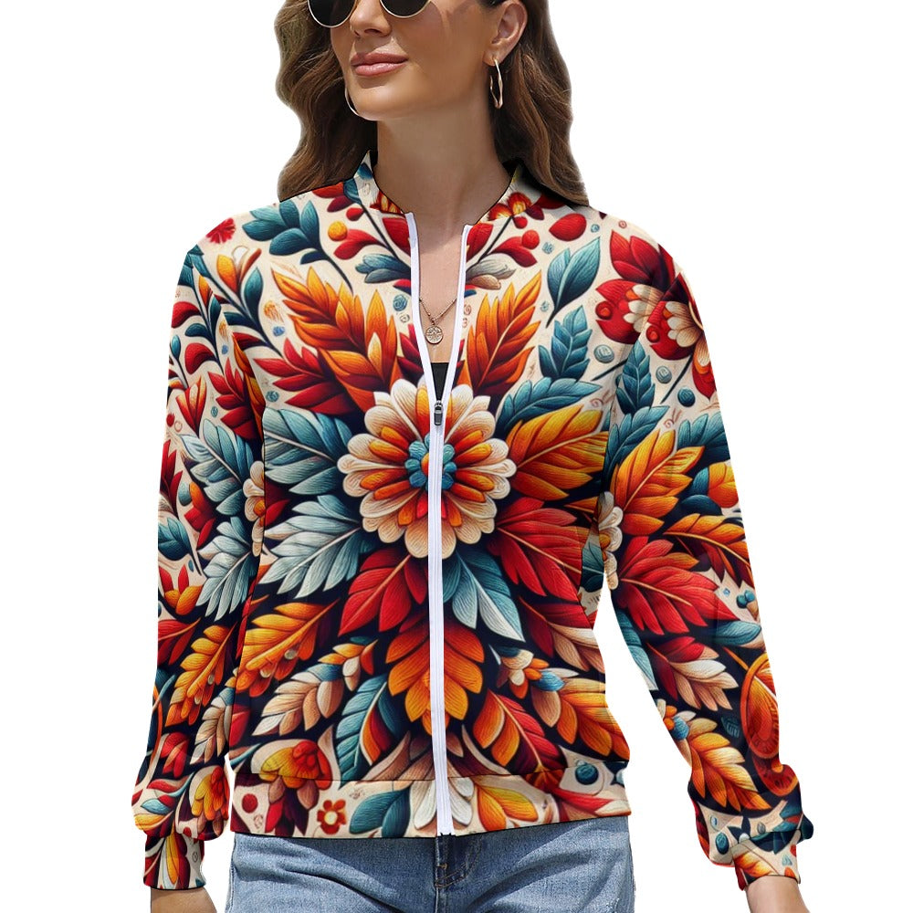 Women's Long Sleeve Zipper Jacket (C93)